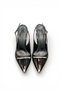 Women's Black Patent Leather Medium Heel Stiletto with Metal Buckle New Season F601 - 4