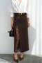 Women's Lace Detailed Slit Long Skirt - 6