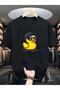 T-Shirt with Duck Print and Glasses