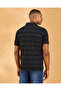 Men Black Jacquard Polo Shirt - 3