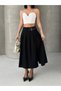 Belted Checkered Flared Woven Skirt - 4