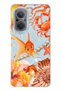 Huawei Nova 9 Se Compatible Orange Fish Pattern Transparent Phone Case
