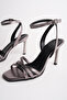 Women's Cross-Strapped 9 cm Thin Heeled Sandals – Stylish Design with Ankle Buckle - 3