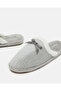 Women Grey Bow Closed Toe Slippers - 3