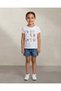 Girls White 3D Mesh Floral Graphic T-Shirt - 6