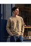 Men Beige Crew Neck Allover Print Sweatshirt