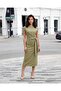 Women Pale Green Plain Front Tie Jersey Dress