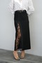 Women's Lace Detailed Slit Long Skirt - 5