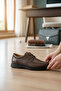 Genuine Leather Men's Casual Shoes - Orthopedic Supported Lace-Up Design