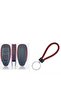 غطاء مفتاح جلدي متوافق مع Ford Fiesta Kuga Focus C-max بدون مفتاح وسلسلة مفاتيح شبكية