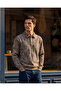 Men Pale Blue Allover Print Collar Front Buttoned Sweatshirt - 6