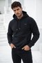 Men's Black Cotton Kangaroo Pocket Hooded Sweatshirt - 3