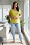 Women's Plus Size Pocket Print Detail White-Yellow Blouse - 2