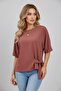 New Season Short Sleeve Side Tie Aerobin Blouse