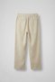 Men's Baggy Linen Stripe Detailed Elastic Waist Trousers Beige - 2