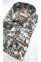 Lion Figures and Tropical Starflower Pattern Long Sleeve Men Shirt - 3