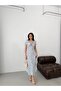 Balloon Sleeve Slit Dress