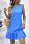 Women's Relaxed Fit Ruffled Crinkle Fabric Woven Dress - 4