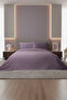 Double Premium Cotton Satin Striped Duvet Cover Set Plum - 2