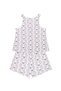 Organic Gots Certified Pink Ribbon Garden, Girls' Set with Salmon Ribbon on the Back and Suspender Shorts - 2