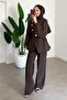 Gold Button Suit - Brown - 3