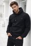 Men's Black Cotton Kangaroo Pocket Hooded Sweatshirt - 2
