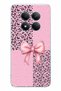 Redmi Note 15 Pro 4g Compatible Pink Leopard Pattern and Ribbon Printed Silicone Case