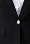 Women's Black Blazer Jacket with Pocket Details - 4
