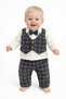 Baby Boy Bow Tie 3-Piece Set Top and Bottom Holiday Special Occasion Set Cotton - 4