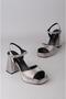 Seç 203 Platform Heelled Evening Dress Shoes (Heel 10.5cm - Platform cm) Platinum - 5
