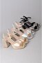 Seç 203 Platform Heelled Evening Dress Shoes (Heel 10.5cm - Platform cm) Gold - 8