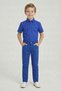 Boy's Cobalt Blue Short Sleeve Shirt Cobalt Blue Pants April 23 Show Clothes - 3