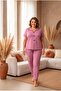Large Bow Viscose Short Sleeve Pajama Set - 2