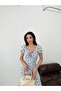 Balloon Sleeve Slit Dress - 2