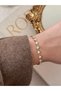Special Series Baguette Stone Heart Steel Bracelet Gold Elegant Women's Bracelet - 2