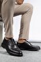 High-Soled, Patent Leather Black Shiny Men's Shoes - 3