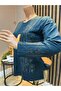 Women's Embroidered Stone-Adorned Mother's Combed Cotton Blouse for Middle Ages and Above - 3