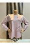 Women's Embroidered Stone-Adorned Mother's Combed Cotton Blouse for Middle Ages and Above
