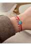 Marteniçka Double Blue Evil Eye Beaded Bracelet Adjustable Lucky Bracelet Set - 6
