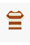 Cycling Printed Short Sleeve Crew Neck Cotton Striped T-Shirt - 4