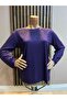 Women's Middle Age and Above Round Viscose Necklace Embroidered Checkered Stoned Lycra Mother's Combed Cotton