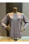 Women's Middle Age and Above Round Viscose Collar Skirt Embroidered with Stones Lycra Mother Combed Cotton