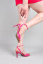 Sare Ankle Strap Patent Leather Heeled Shoes Fuchsia - 3