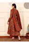 Red Viscose Rayon Kameez Salwar & Dupatta - VRN1025 | Red - 3
