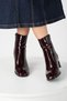 Danila Burgundy Patent Leather Warm Lining Genuine Leather Women's Boots – Thick Heel 5.5 cm – Tpu Sole