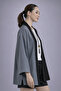 Women's Two-Tone Kimono Jacket – Patterned, Oversized Modern Design - 3