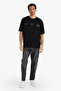 100% Cotton Boxy Fit Black Men's T-Shirt F8120Ax/Bk81 - 2