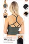 Women's Diver Fabric Padded Bustier Crop Top with Rope Detail | - 2