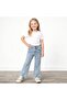 Girl's Trendy Model Slit Light Blue Jeans
