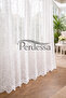 Flower Embroidered Tulle Curtain Skirt with Embroidered Tight Pleats - 2
